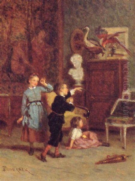 Target Practice Oil Painting by Duverger, Theophile Emmanuel
