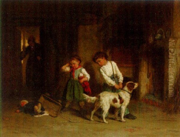 The Accident Oil Painting by Duverger, Theophile Emmanuel