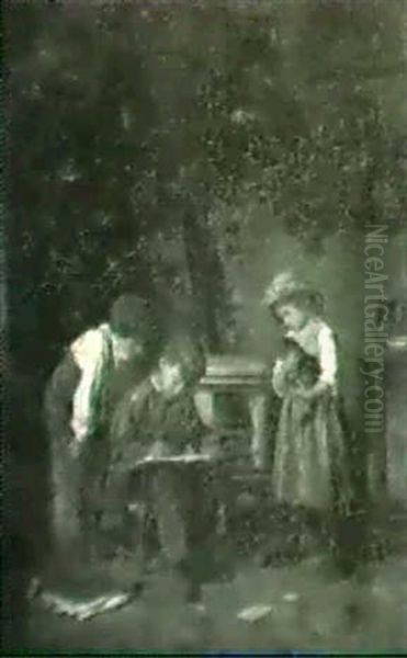 Pussy's Portrait Oil Painting by Duverger, Theophile Emmanuel