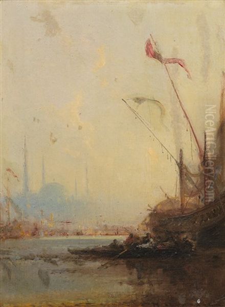 View Of Constantinople Oil Painting by Henri Duvieux