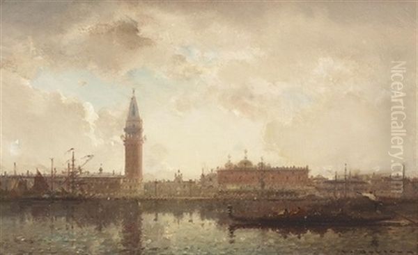 Bacino Di San Marco Mit Dogenpalast Oil Painting by Henri Duvieux