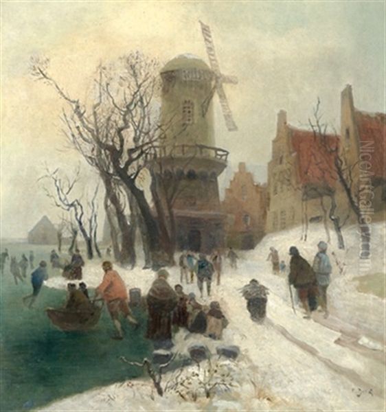 Wintervergnugen Oil Painting by Carl Duxa