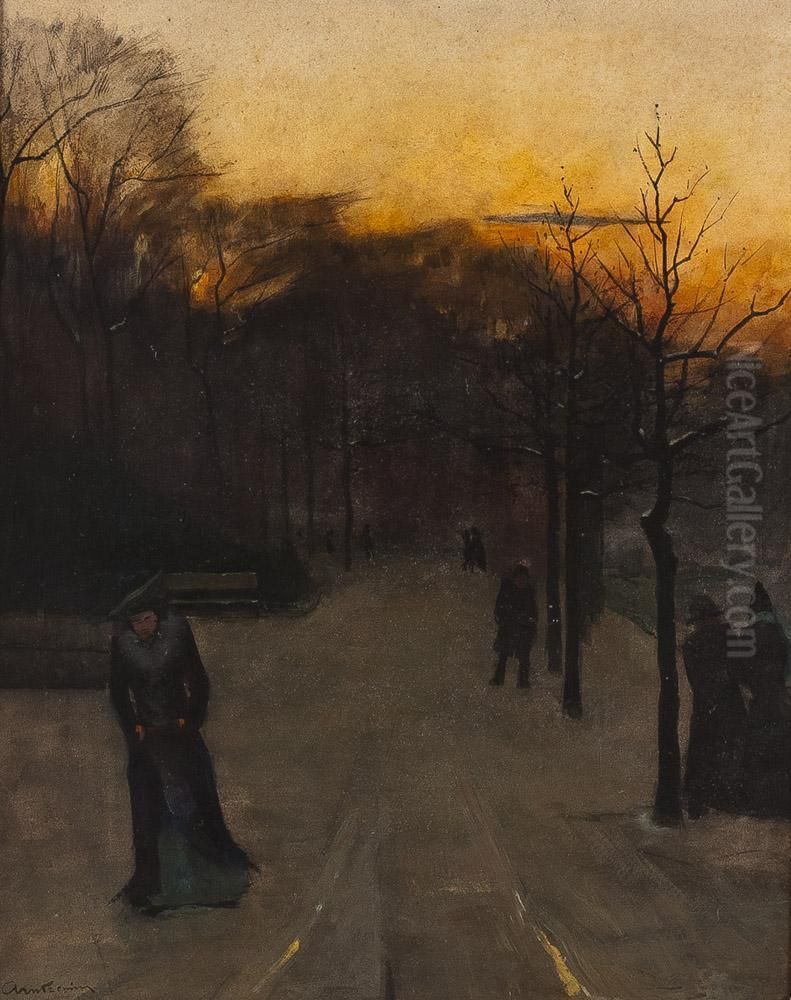 Meister In Der Wiedergabe Des Grosstadtischen Strasenbildes Oil Painting by Floris Arntzenius