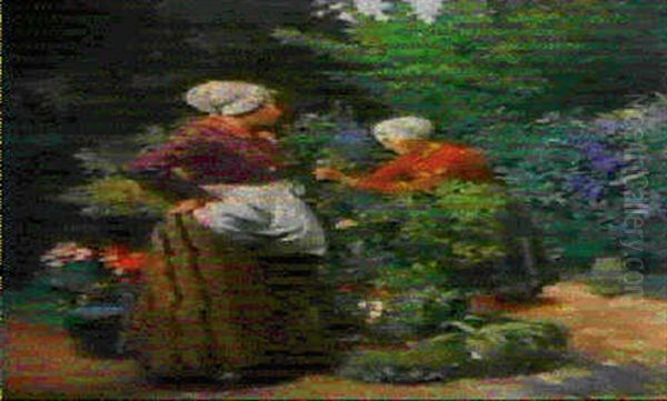 Im Garten Oil Painting by Carl Duxa