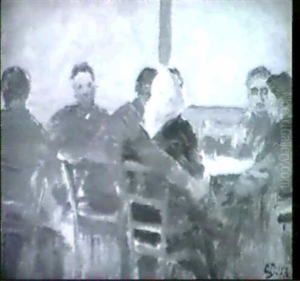 Abendliches Stelldichein Oil Painting by Carl Duxa