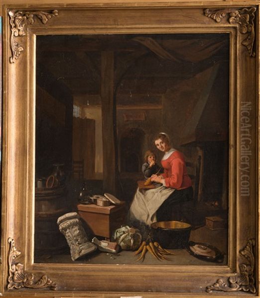 Interieur De Cuisine Oil Painting by Pieter Jacobsz (called Colinchovius) Duyfhuysen