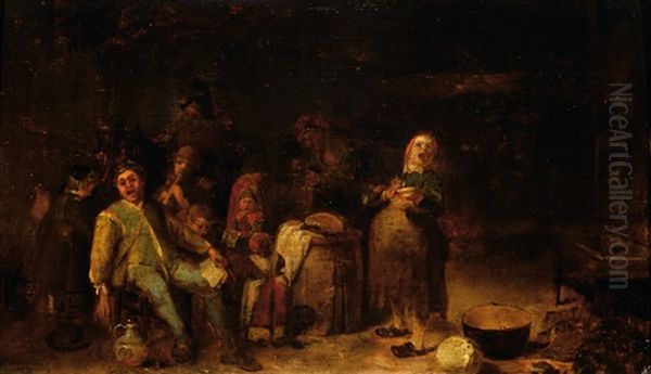 A Peasant Family Making Music Oil Painting by Pieter Jacobsz (called Colinchovius) Duyfhuysen