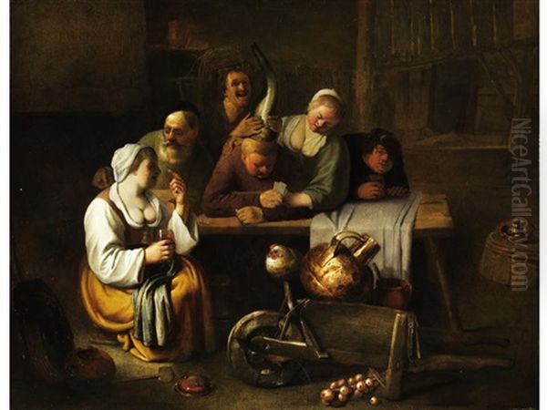 Der Verspottete Kartenspieler Oil Painting by Pieter Jacobsz (called Colinchovius) Duyfhuysen