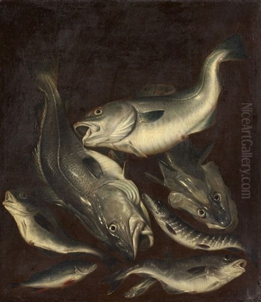 Stillleben Mit Fischen Oil Painting by Isaac Van Duynen