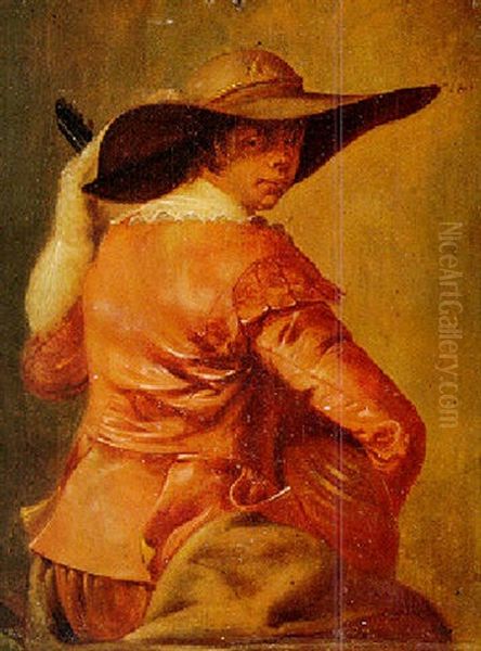 Young Man Playing A Lute Oil Painting by Willem Cornelisz Duyster
