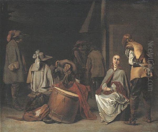 Guard Room Interior Oil Painting by Willem Cornelisz Duyster