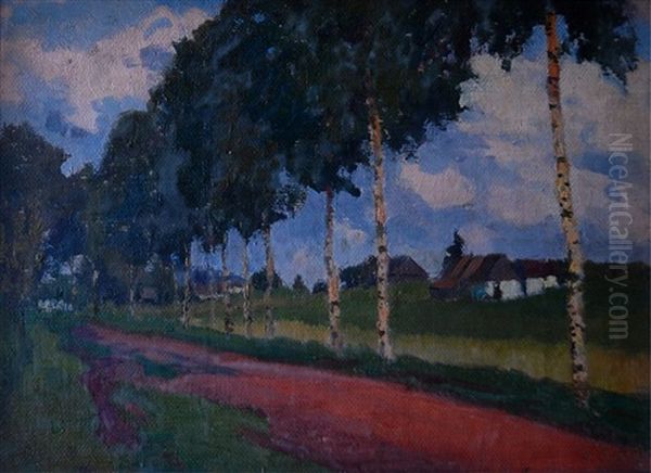 Birch Trees Oil Painting by Bohuslav Dvorak