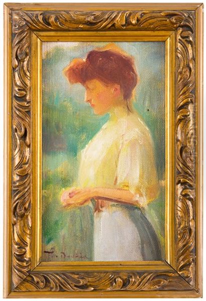 Divka Oil Painting by Frantisek Dvorak