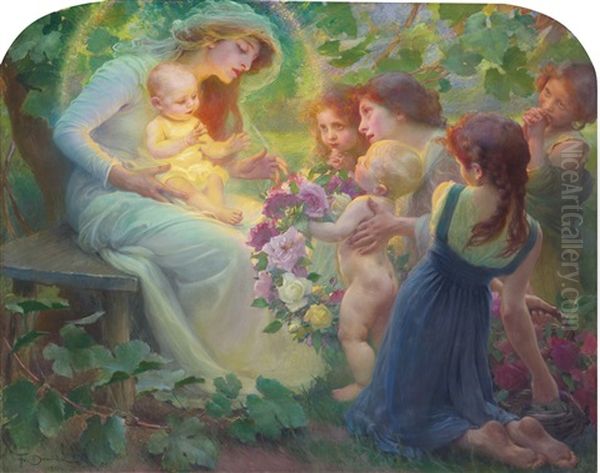 Mystic Roses Oil Painting by Frantisek Dvorak