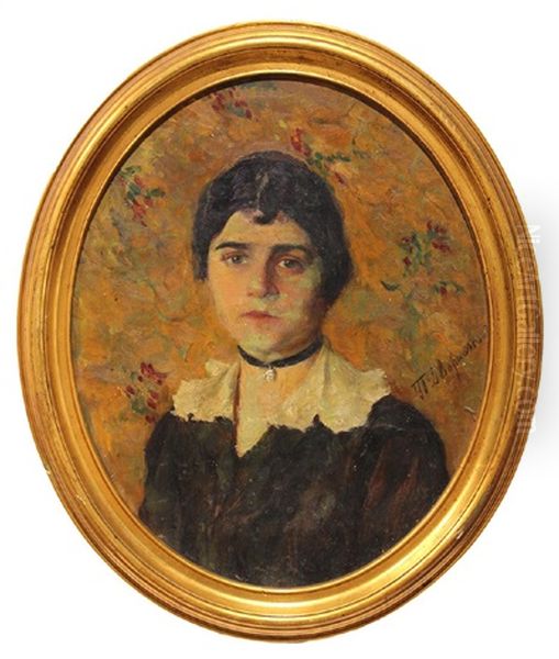 Portrait Of A Woman Oil Painting by Tit Yakovlevich Dvornikov