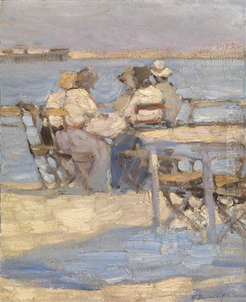 By The Sea Oil Painting by Tit Yakovlevich Dvornikov
