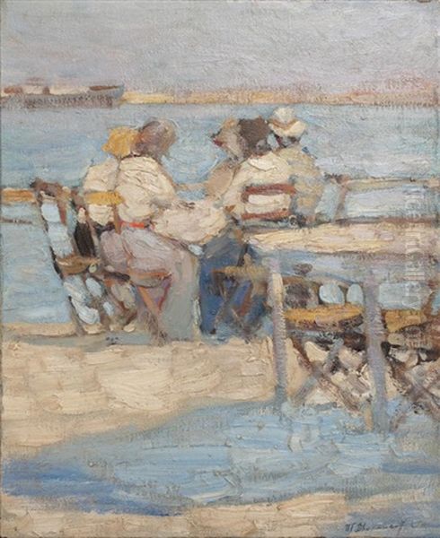 Personnages En Bord De Mer Oil Painting by Tit Yakovlevich Dvornikov