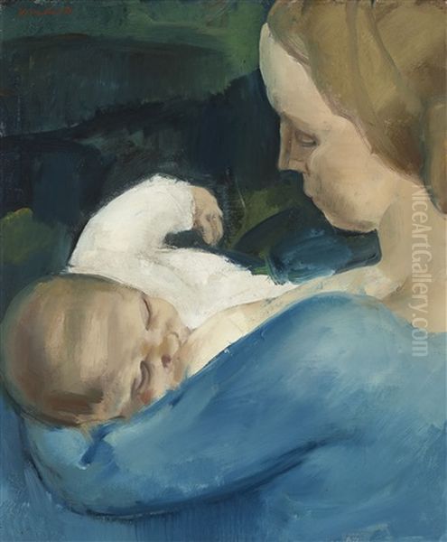 Maternite Oil Painting by Albert Van Dyck