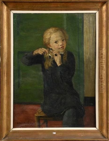 Petite Fille Se Coiffant Oil Painting by Albert Van Dyck