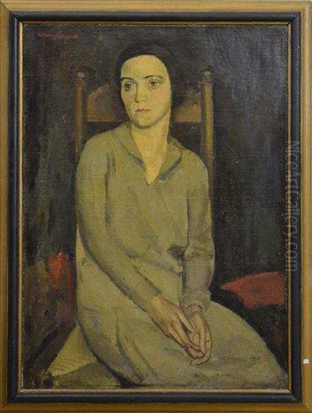 Dame Assise Oil Painting by Albert Van Dyck