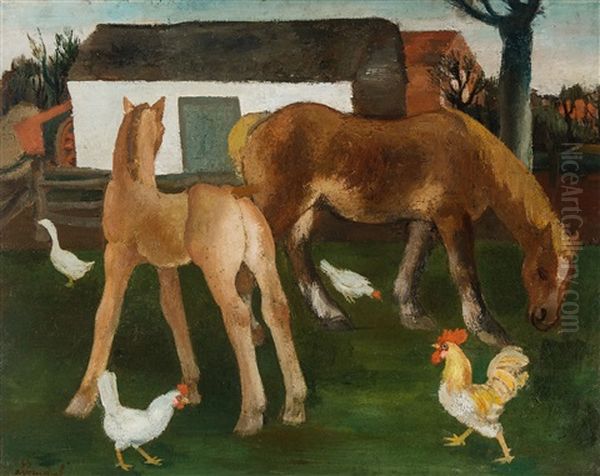 Le Poulain Oil Painting by Albert Van Dyck