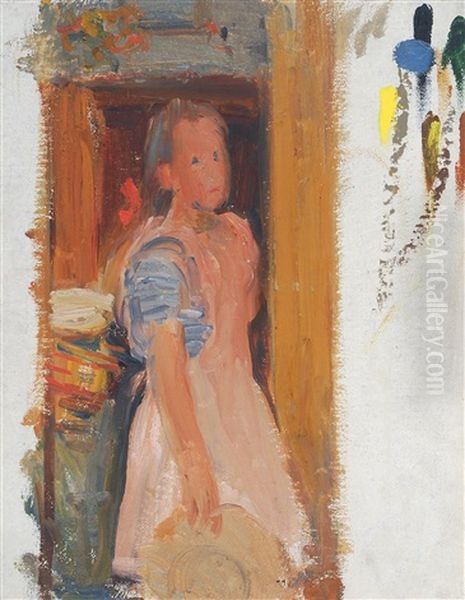 Ria Met Hoed Oil Painting by Albert Van Dyck