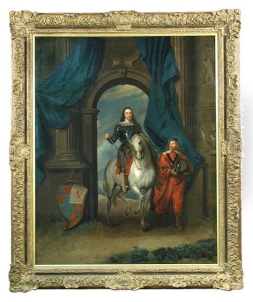 An Equestrian Portrait Of Charles I With M. De Saint Antoine Oil Painting by Sir Anthony Van Dyck