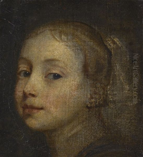 Head Of A Girl Oil Painting by Sir Anthony Van Dyck
