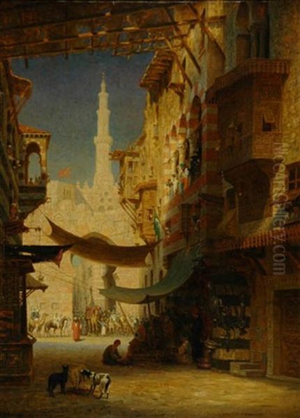 Cairo - The Return Of The Mahmal From Mecca Oil Painting by Charles Gifford Dyer