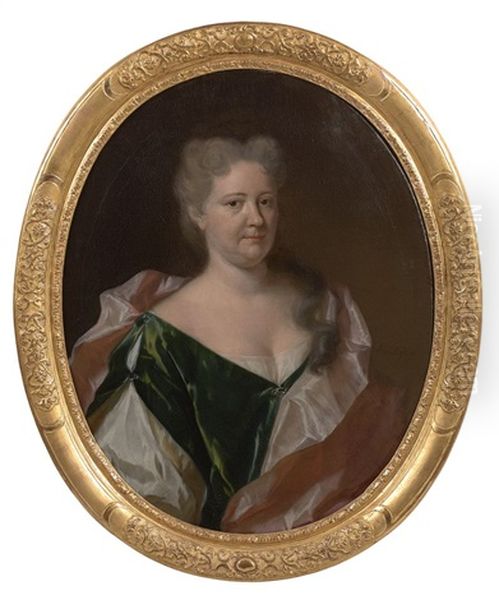 Portrait De Dame De Qualite En Buste Oil Painting by Philip van Dyk