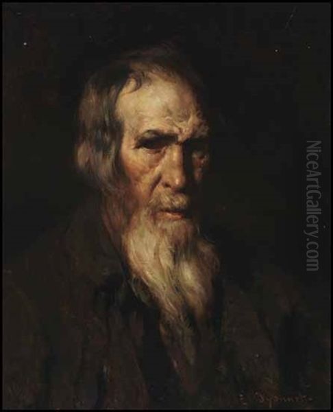 Jean Lacroix (etude De Tete) Oil Painting by Edmond Dyonnet