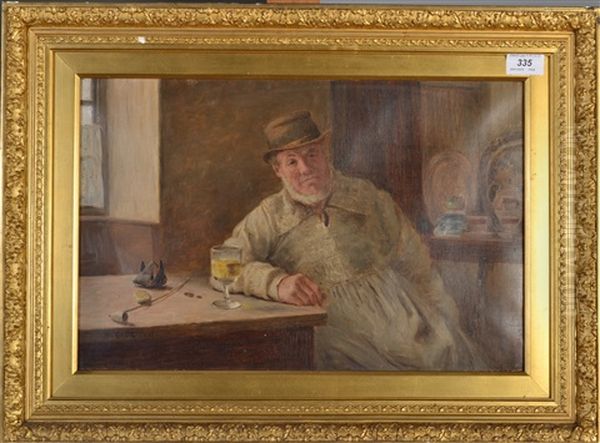 An Old Stager, Shows An Old Man In An Agricultural Smock Oil Painting by William Eadie