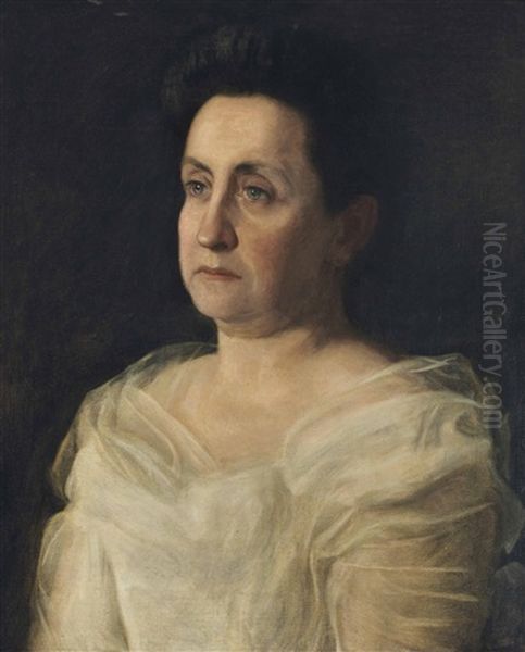 Portrait Of Mrs. Matilda Searight Oil Painting by Thomas Cowperthwait Eakins