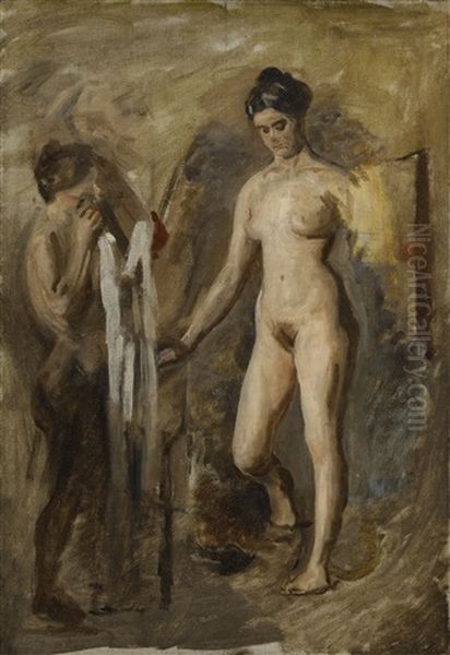 Study For William Rush And His Model Oil Painting by Thomas Cowperthwait Eakins