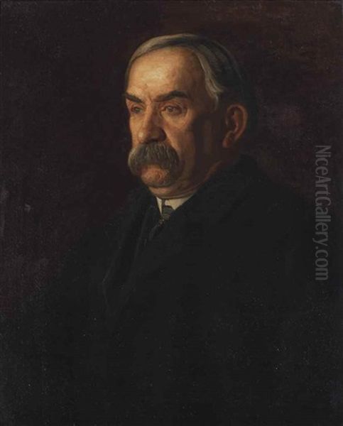 James A. Flaherty Oil Painting by Thomas Cowperthwait Eakins