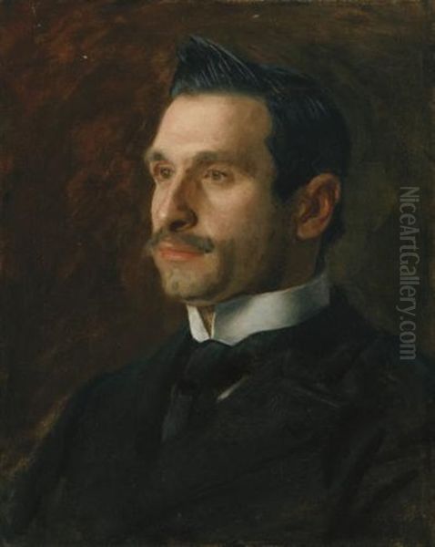 Portrait Of Francesco Romano Oil Painting by Thomas Cowperthwait Eakins