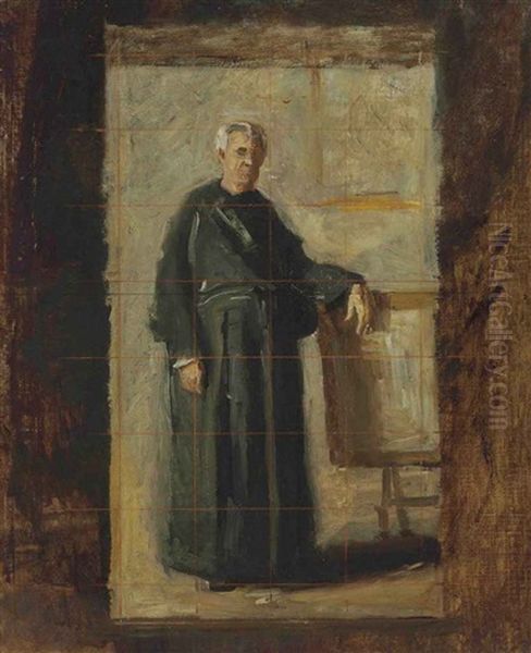 Portrait Of The Very Reverend John J. Fedigan (study) Oil Painting by Thomas Cowperthwait Eakins