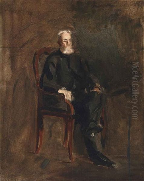 Portrait Of Robert C. Ogden (study) Oil Painting by Thomas Cowperthwait Eakins