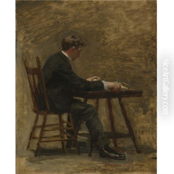 The Timer (study For Between Rounds) Oil Painting by Thomas Cowperthwait Eakins