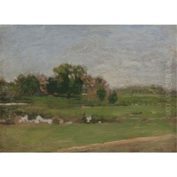 The Meadows, Gloucester, New Jersey (preliminary Study) Oil Painting by Thomas Cowperthwait Eakins