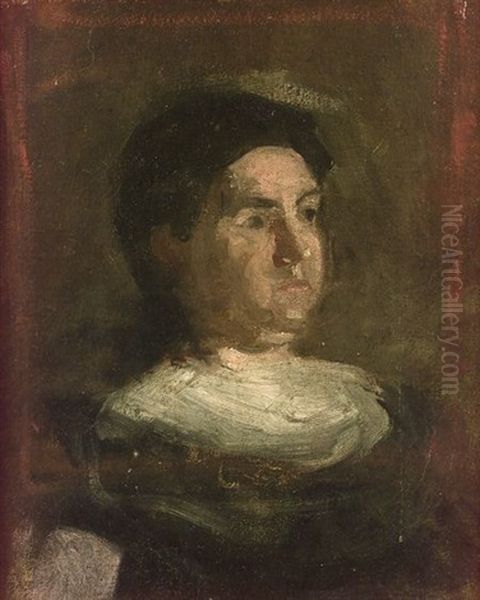 Portrait Sketch Of Maybelle Schlichter Oil Painting by Thomas Cowperthwait Eakins