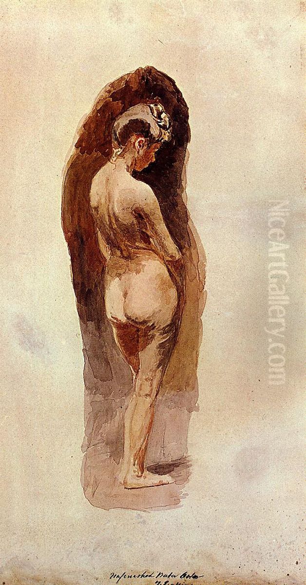 Female Nude Oil Painting by Thomas Cowperthwait Eakins