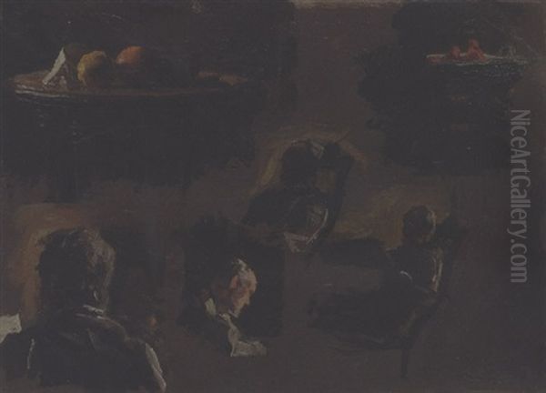 Eakins' Father, Table With Oranges Oil Painting by Thomas Cowperthwait Eakins
