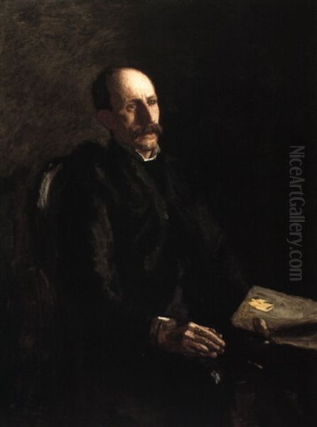 Portrait Of Charles Linford, The Artist Oil Painting by Thomas Cowperthwait Eakins