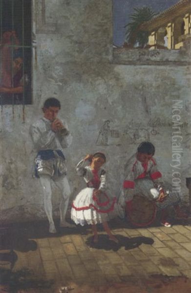 Street Scene In Seville Oil Painting by Thomas Cowperthwait Eakins