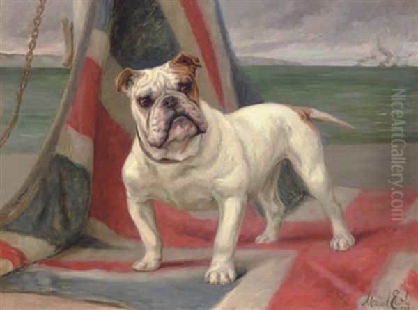 What We Have We'll Hold, A Portrait Of "dimboola" The Champion Bull Dog Oil Painting by Maud Earl