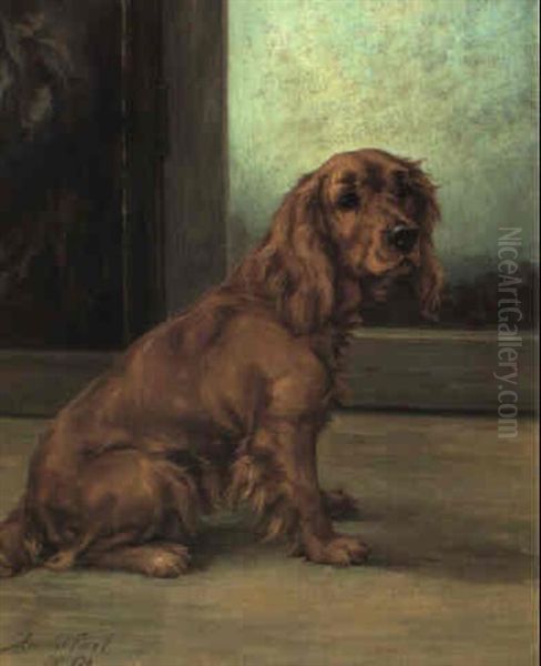 Michael, A Golden Cocker Spaniel Oil Painting by Maud Earl