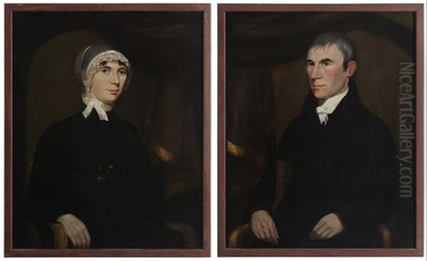 Half Portraits (pair) Oil Painting by Ralph Eleaser Whiteside Earl