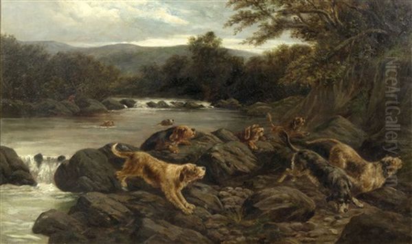 The Otter Hunt Oil Painting by Thomas William Earl