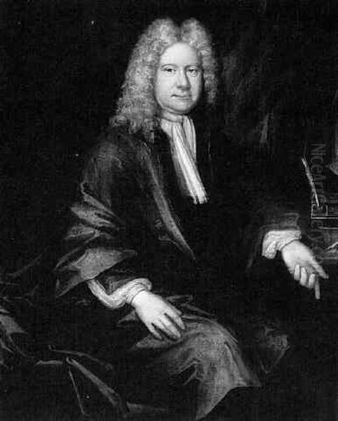 Figures On A Wooded Track In A River Landscape Oil Painting by Henry Earp